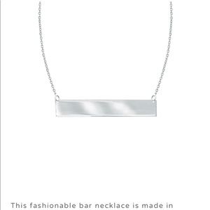 14K White Gold Bar Necklace